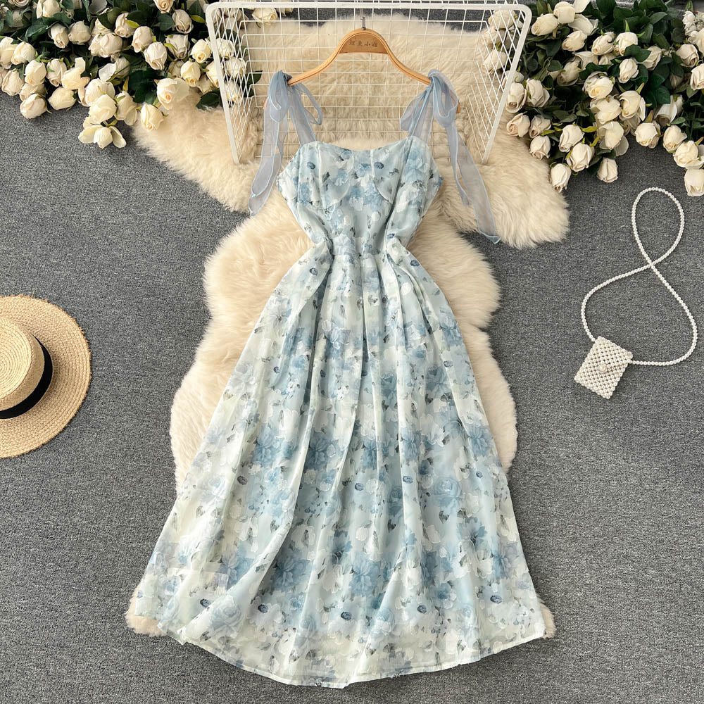 Sexy Spaghetti Straps Flower Dress Summer Women Holiday Dress P215