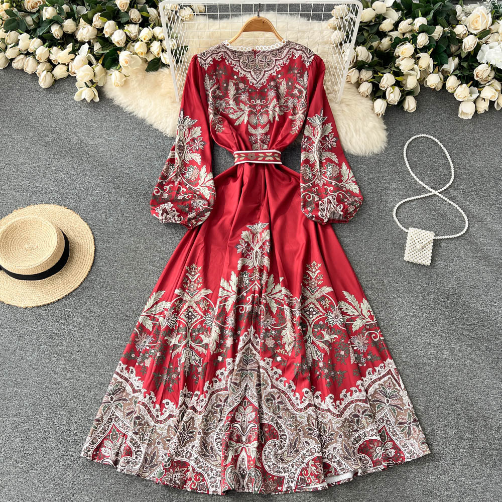 simple long sleeves summer women's dress P119