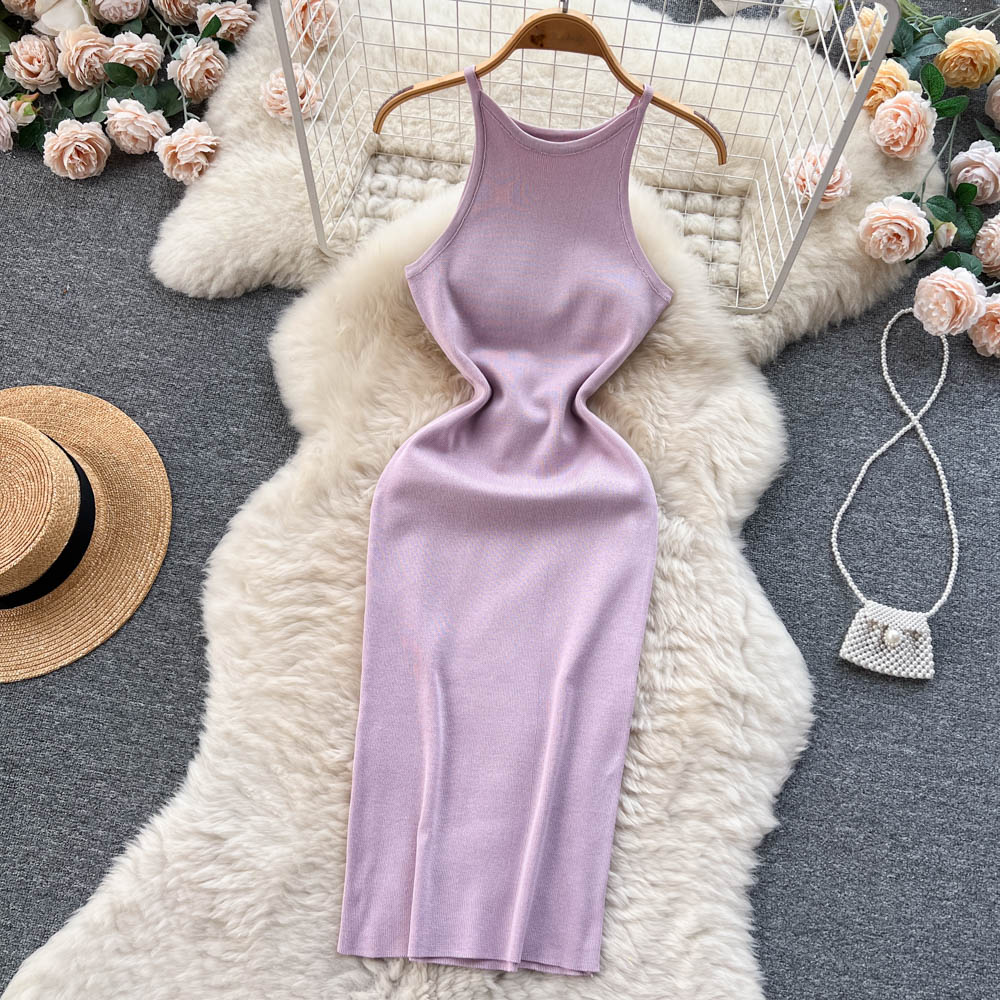 Sexy Spaghetti Straps Tight Knit Dress Women Holiday Dress P172