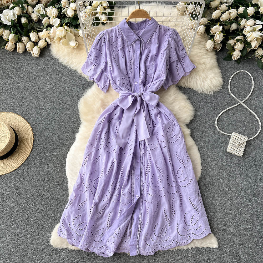 A line lace dress women's dress P091