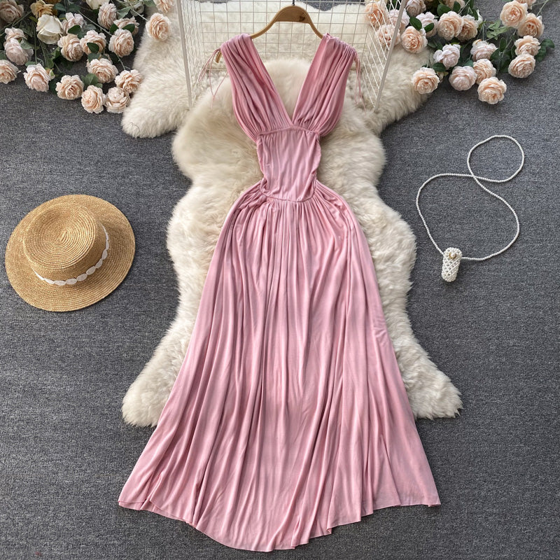 Cute A line V neckline Summer Holiday Bohemian Dress Women Dress P152