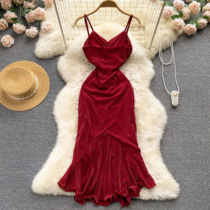 Sexy Spaghetti Straps Red Tight Dress Women Holiday Dress P194