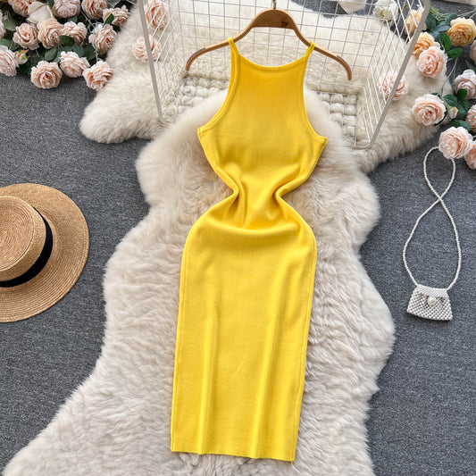 Sexy Spaghetti Straps Tight Knit Dress Women Holiday Dress P172