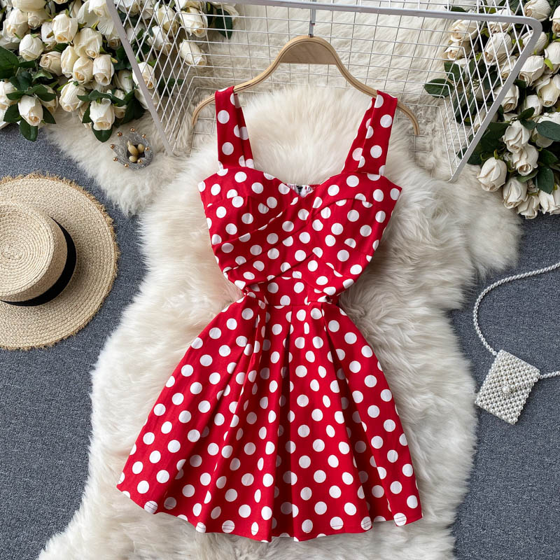 Cute Spaghetti Straps Floral Dress Women Dress P145