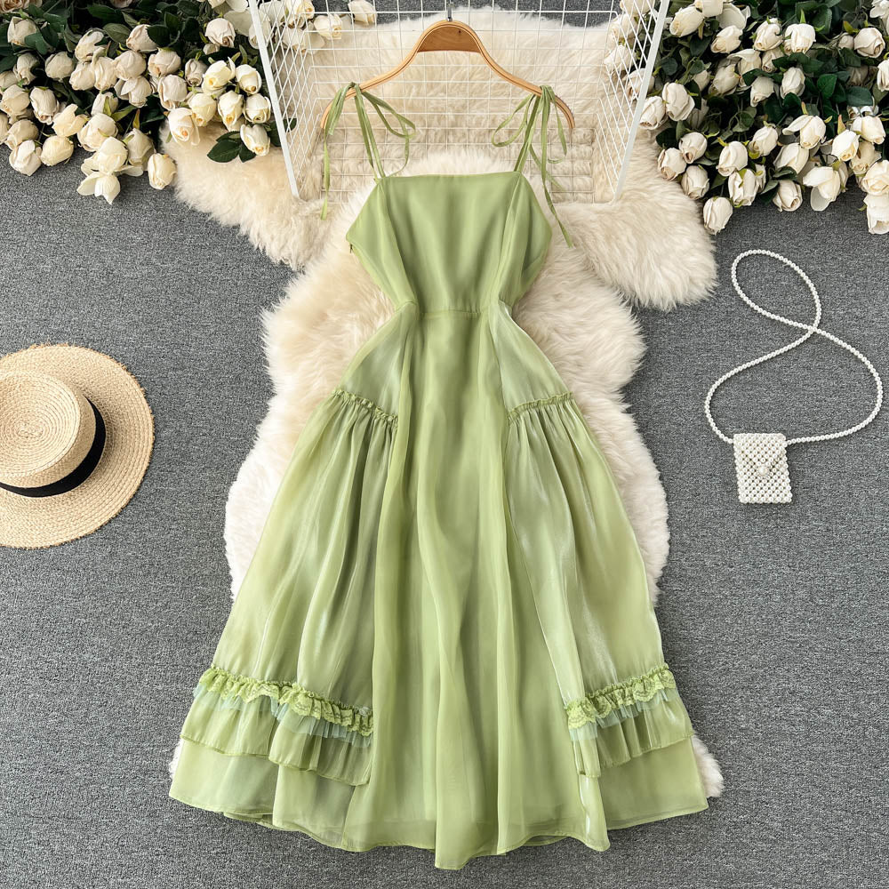 Cute A line Sleeveless Backless Mint Green Summer Holiday Dress P242