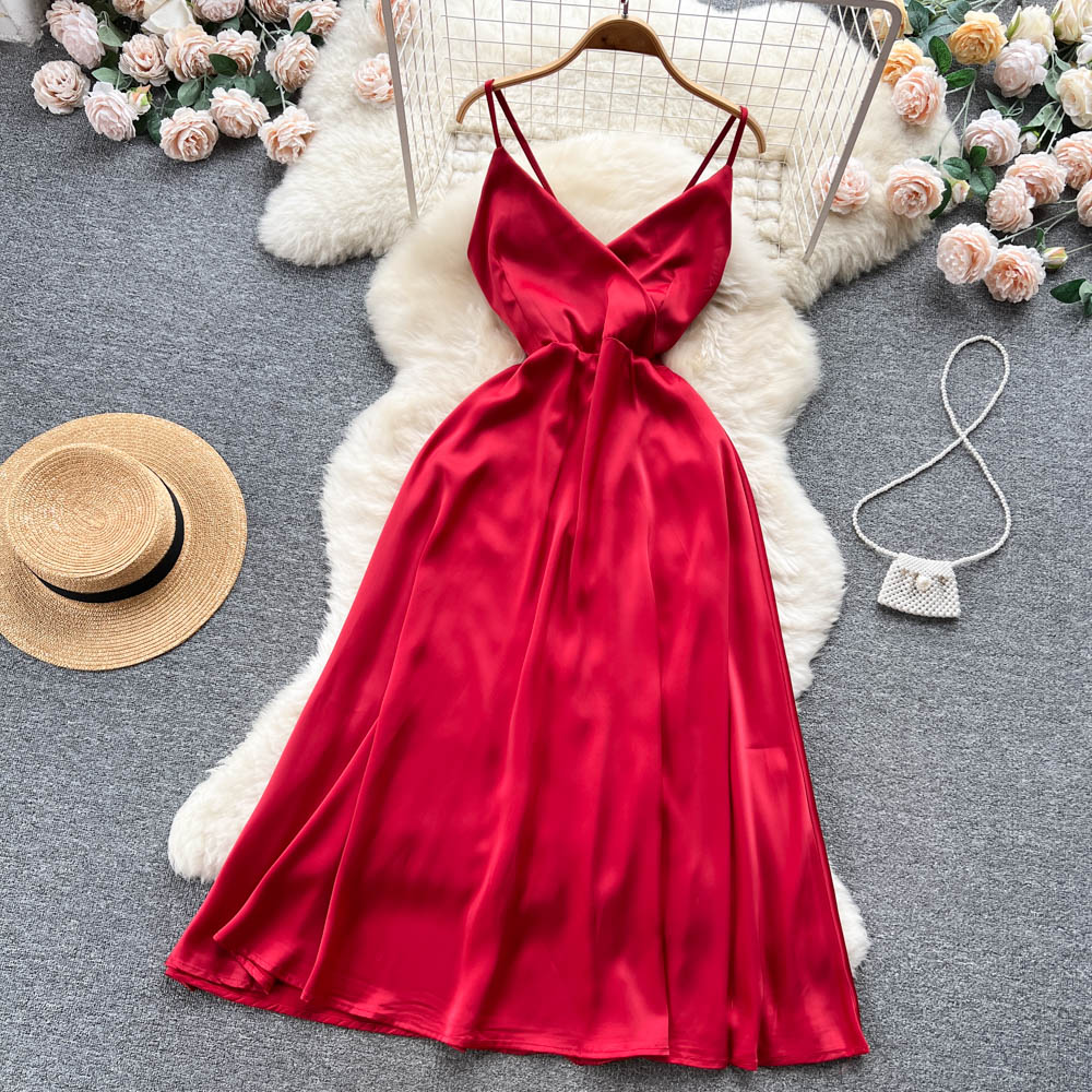 Sweet Straps Summer Dress Women Holiday Dress P180