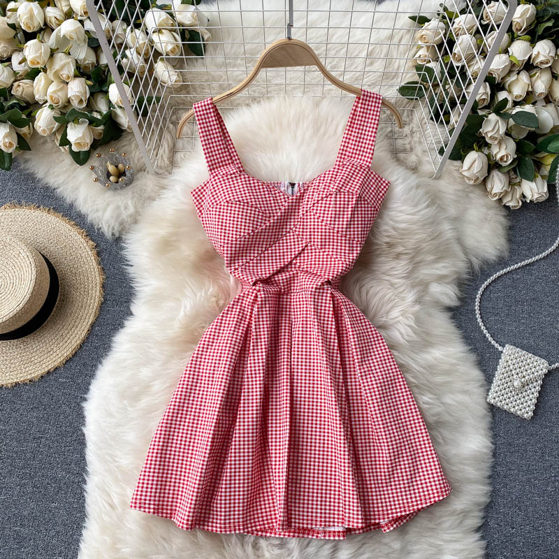 Cute Spaghetti Straps Floral Dress Women Dress P145