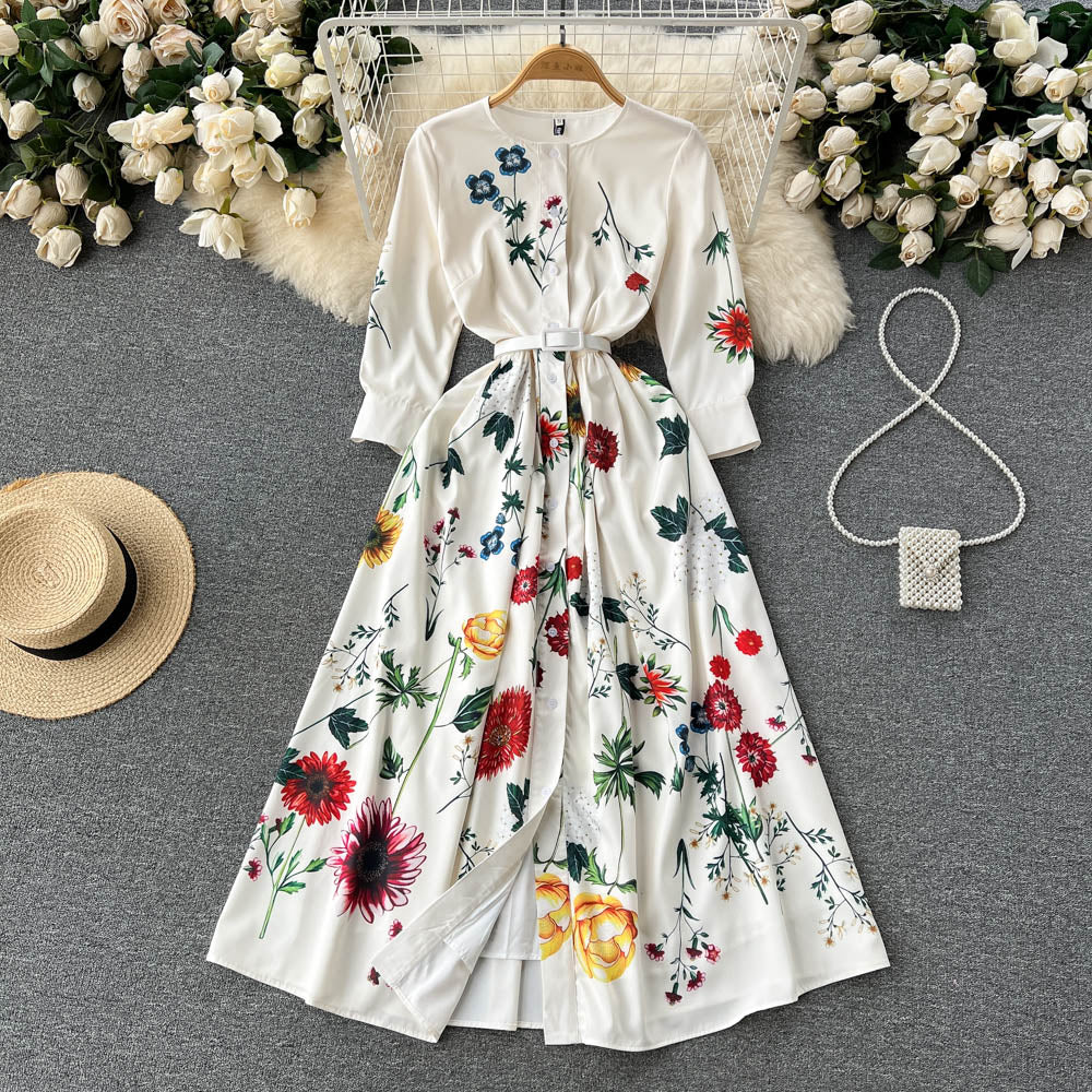 simple 3/4 sleeves summer women's dress P117