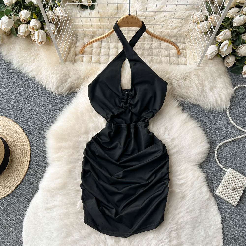 Sexy Sheath Sleeveless Black Short Summer Holiday Dress P244