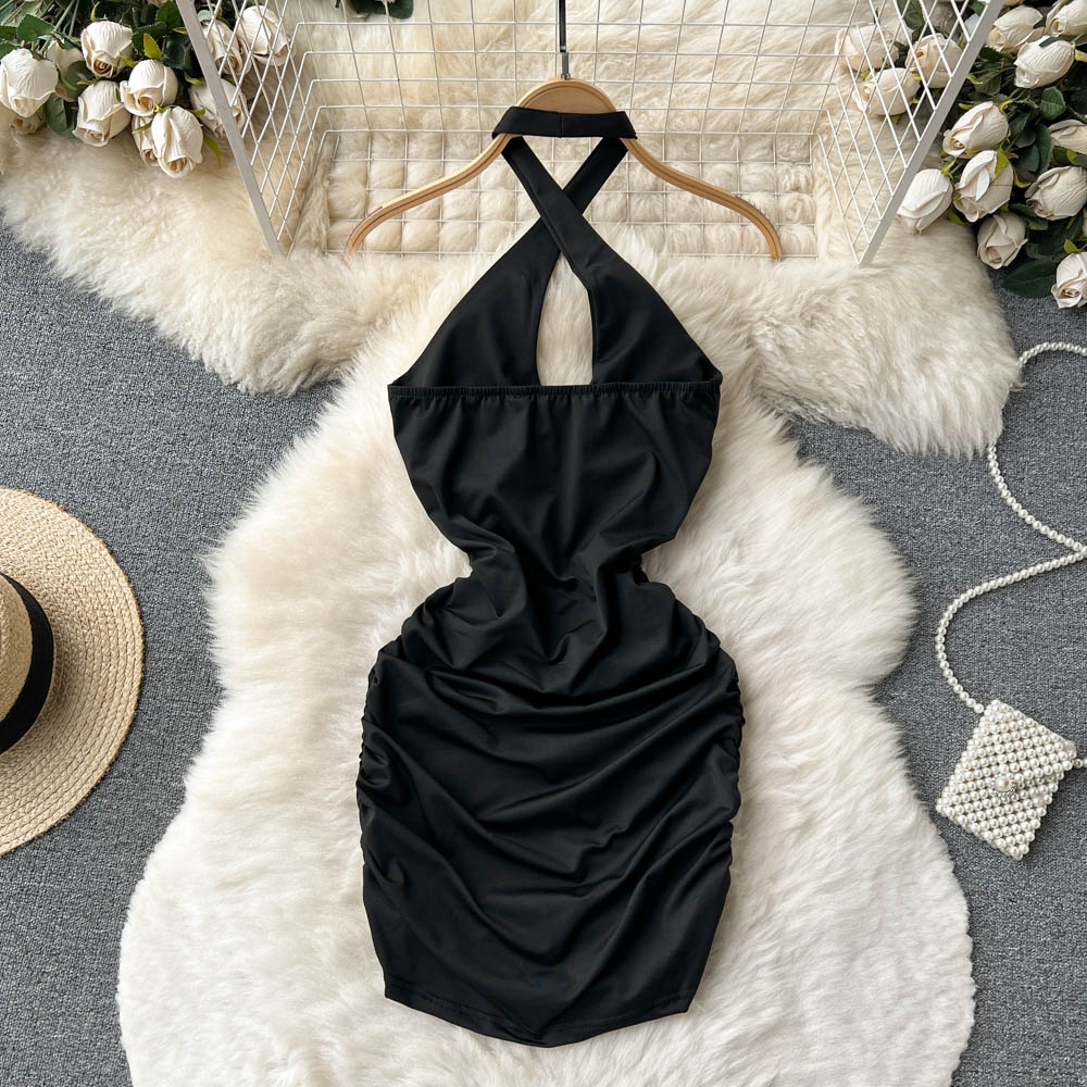 Sexy Sheath Sleeveless Black Short Summer Holiday Dress P244