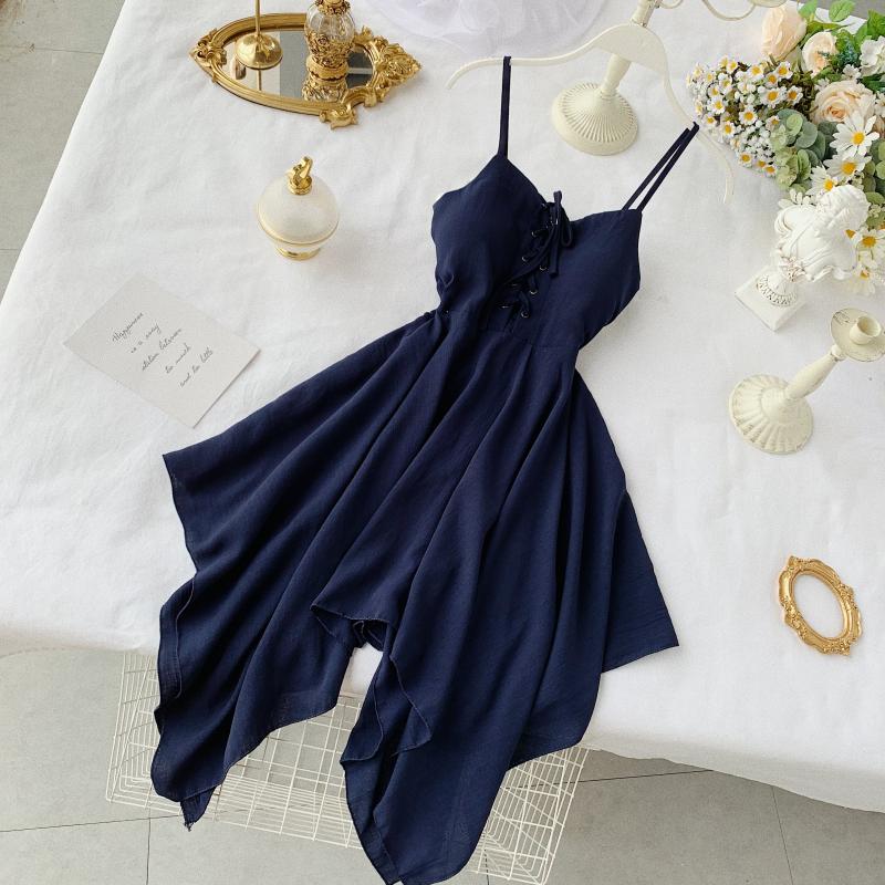 Sexy Irregular Design Spaghetti Straps Short Women Dress P133