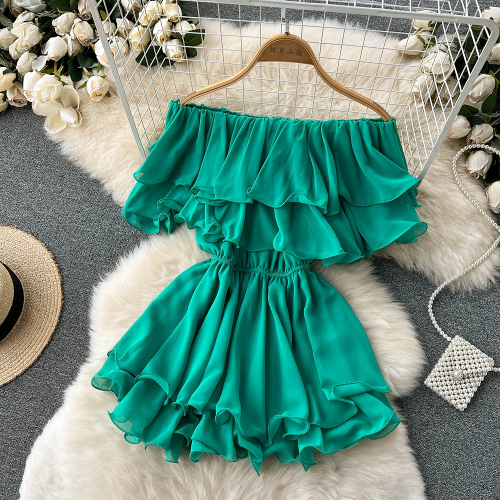 Lovely Chiffon A-Line Off the Shoulder Dresses, Fashion Girl Dresses 013