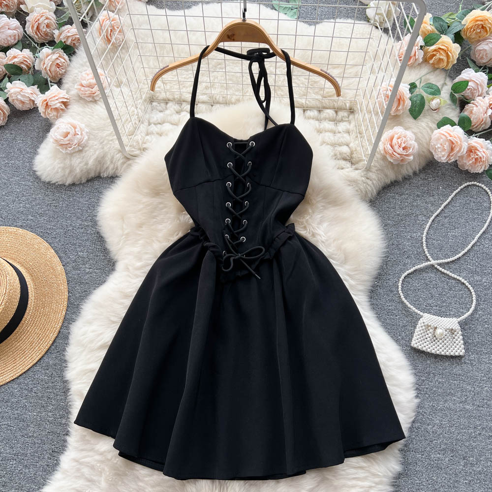 Cute Lace-Up Short Dress, A-Line Fashion Dress 007