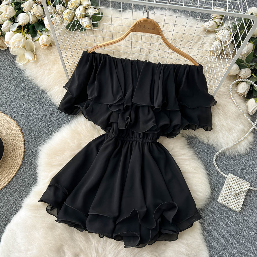 Lovely Chiffon A-Line Off the Shoulder Dresses, Fashion Girl Dresses 013