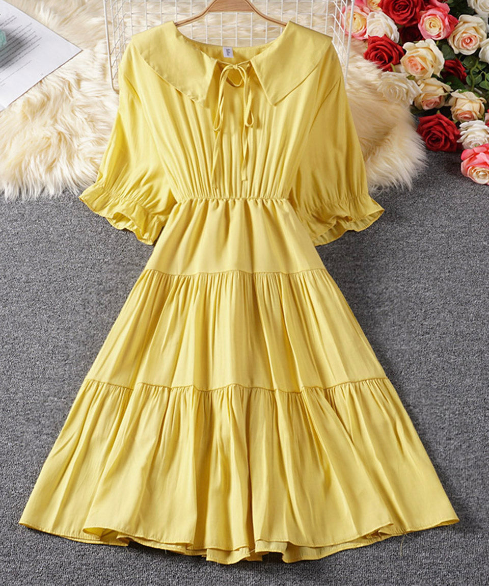 Cute A line dress short sleeve dress summer dress 038