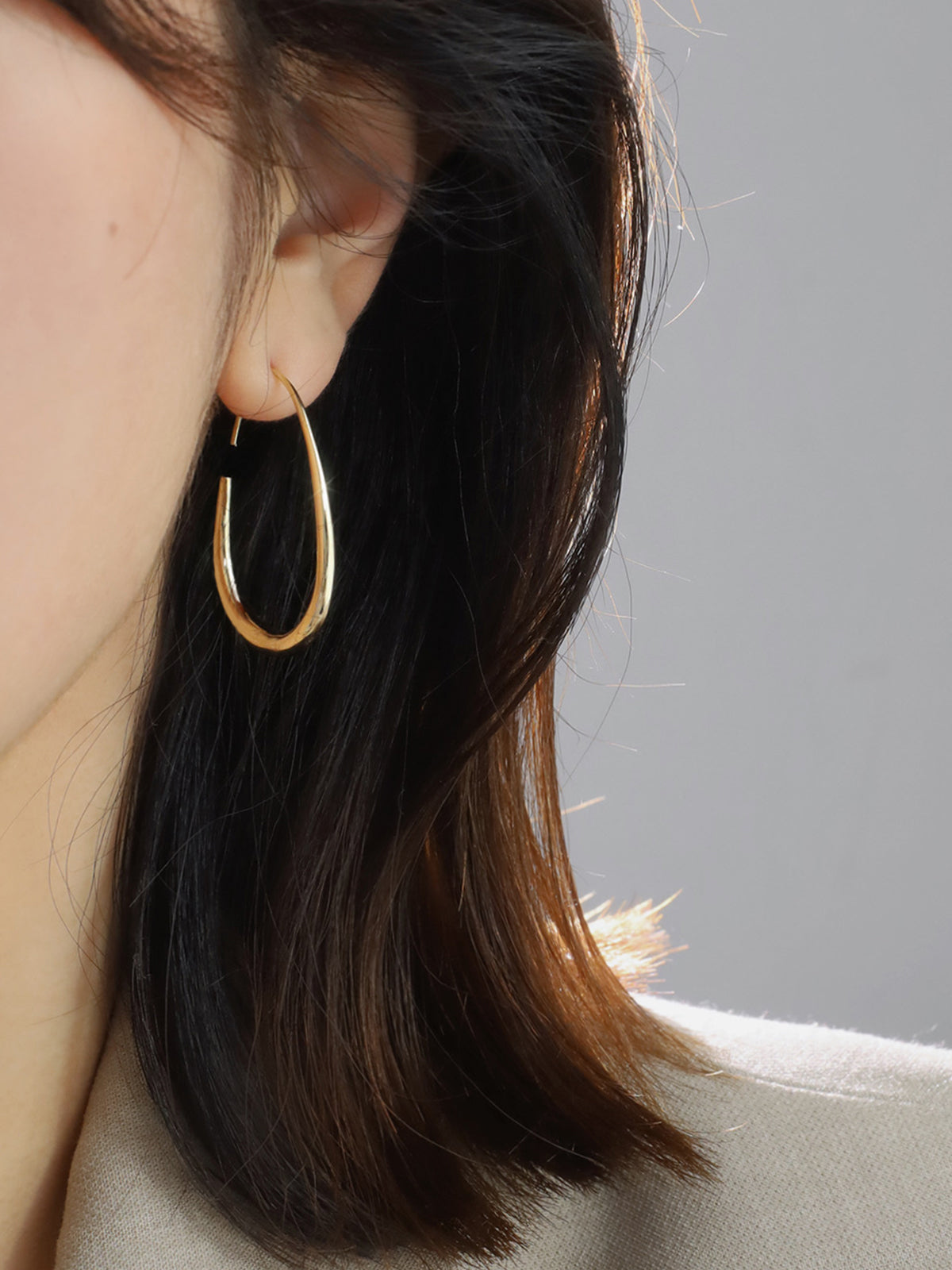 Water drop gold earrings French style chic temperament earrings new earrings women e009
