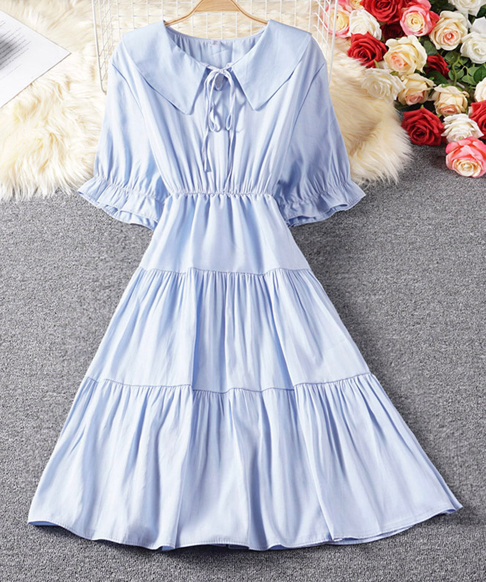 Cute A line dress short sleeve dress summer dress 038