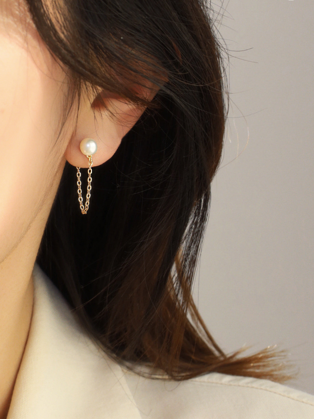 Classic Pearl Post-Hanging Stud Earrings Female Simple Temperament High Sense Niche Earrings Female Earrings e003