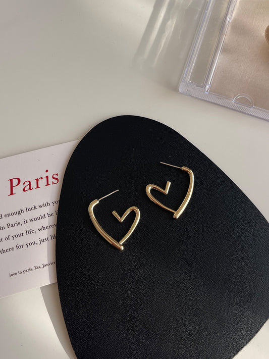 Heart Earrings Square Round Face Earrings Temperament Earrings e014