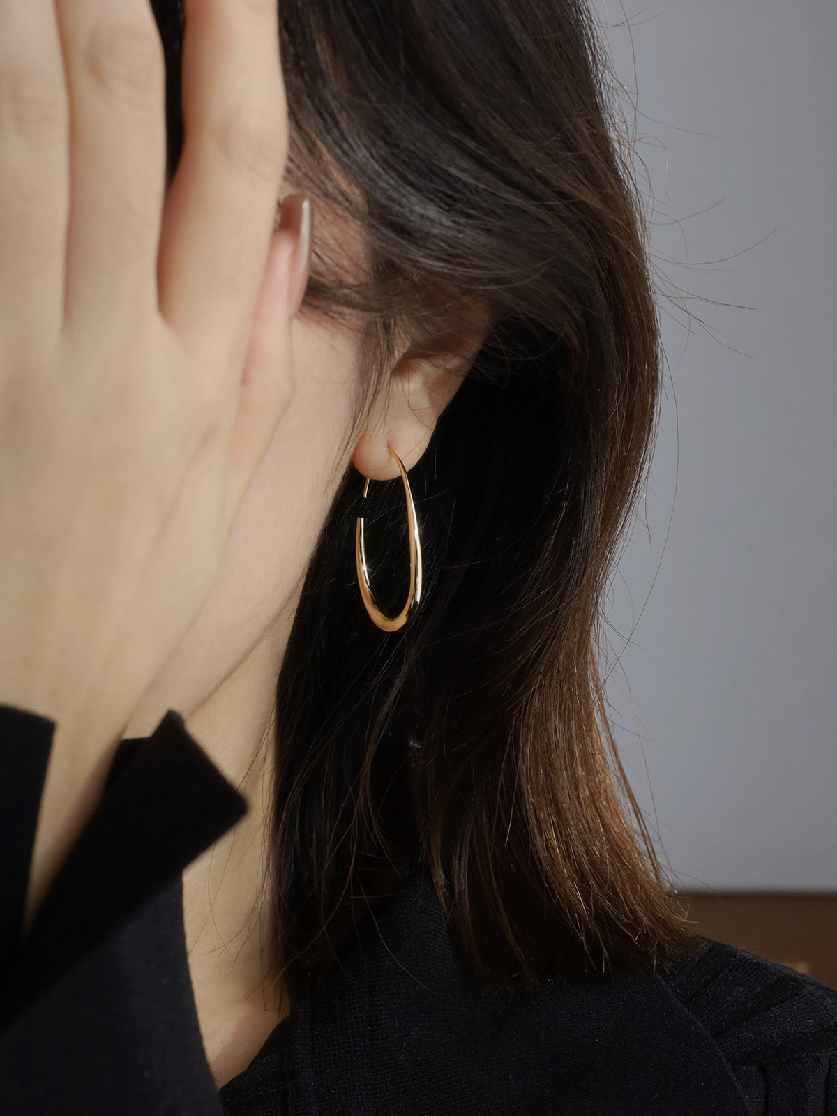 Water drop gold earrings French style chic temperament earrings new earrings women e009