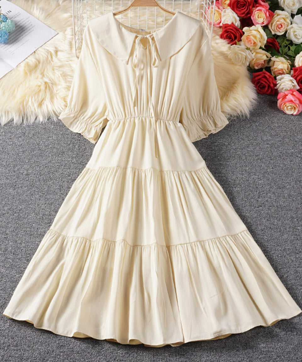 Cute A line dress short sleeve dress summer dress 038