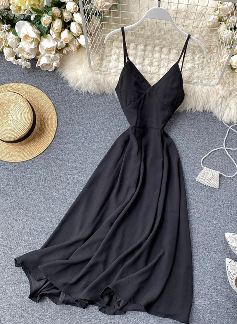 Stylish v neck backless dress summer dress 045